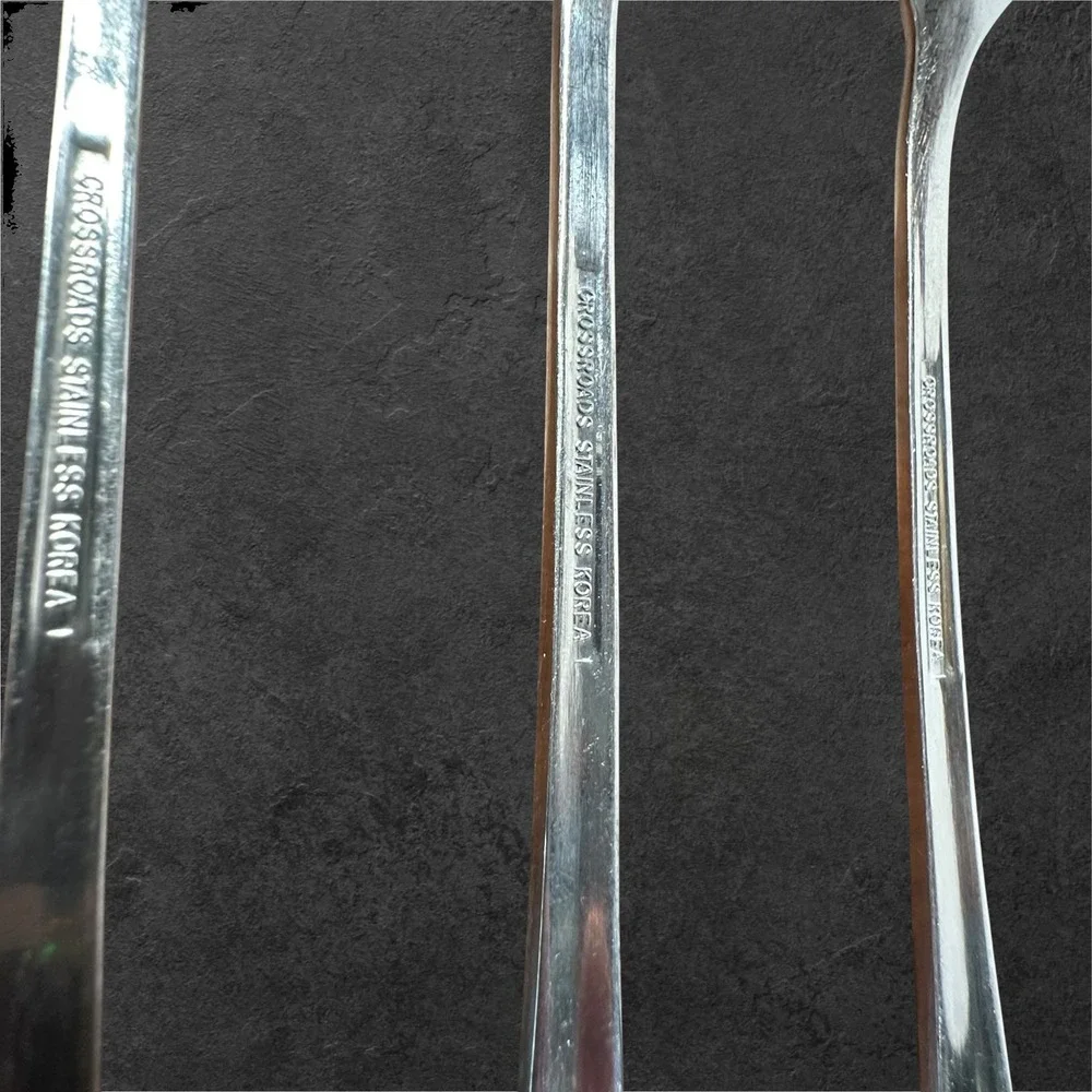 Vintage Crossroads Iced Tea Spoons Set of 3‎ Long Handle Stainless Korea